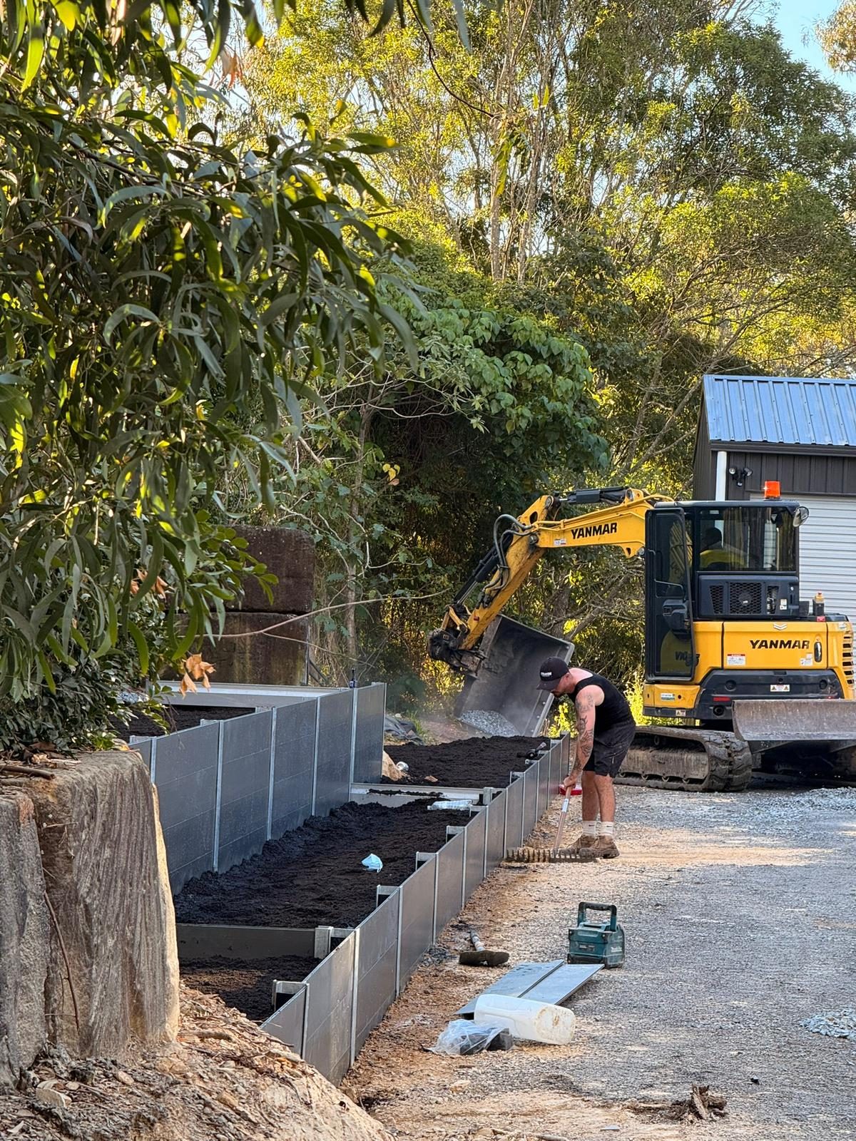 Gold Coast retaining wall with sandstone
